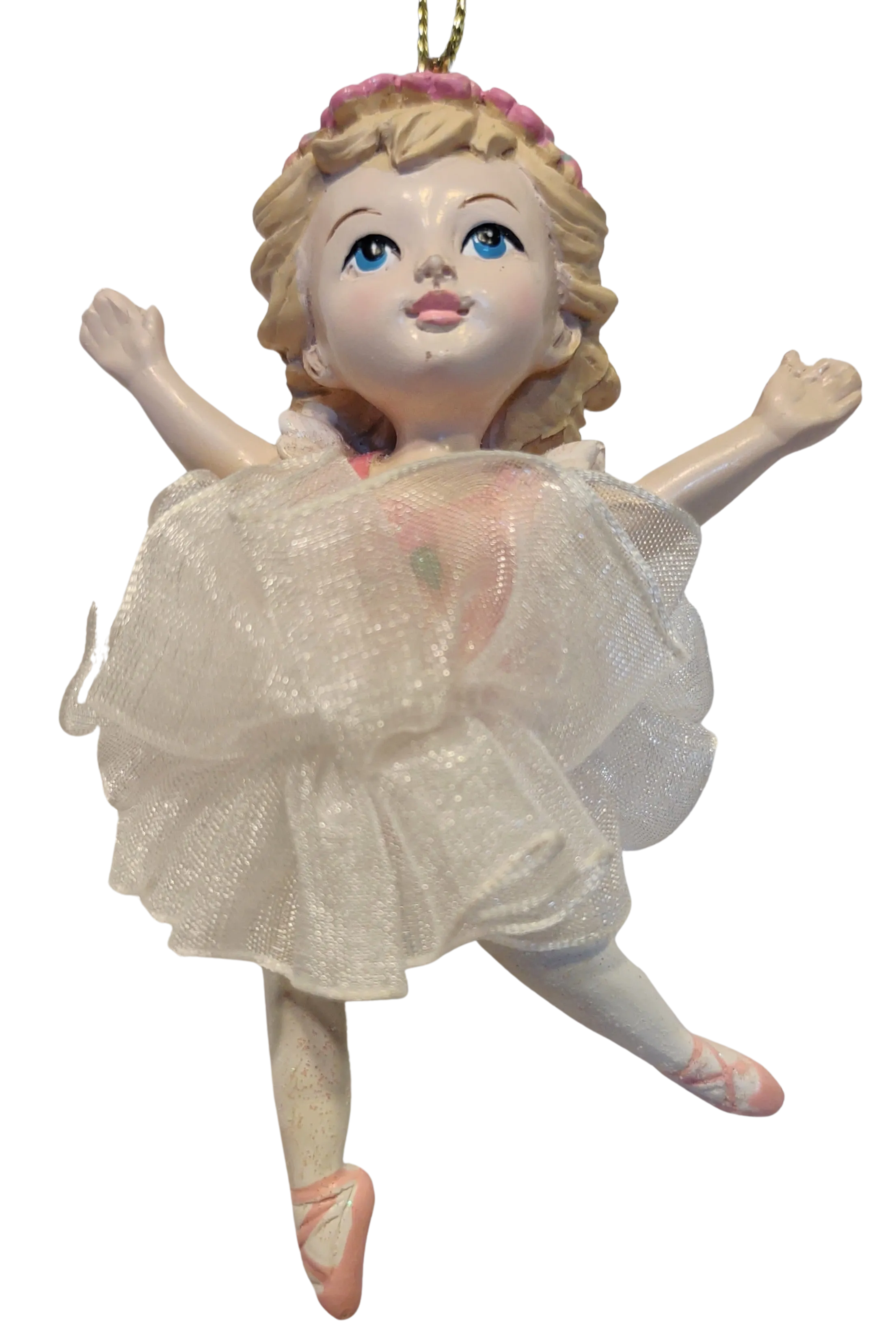 Little Girl Ballerina Ornament with Pink Tutu,  Purple Tutu or White Tutu