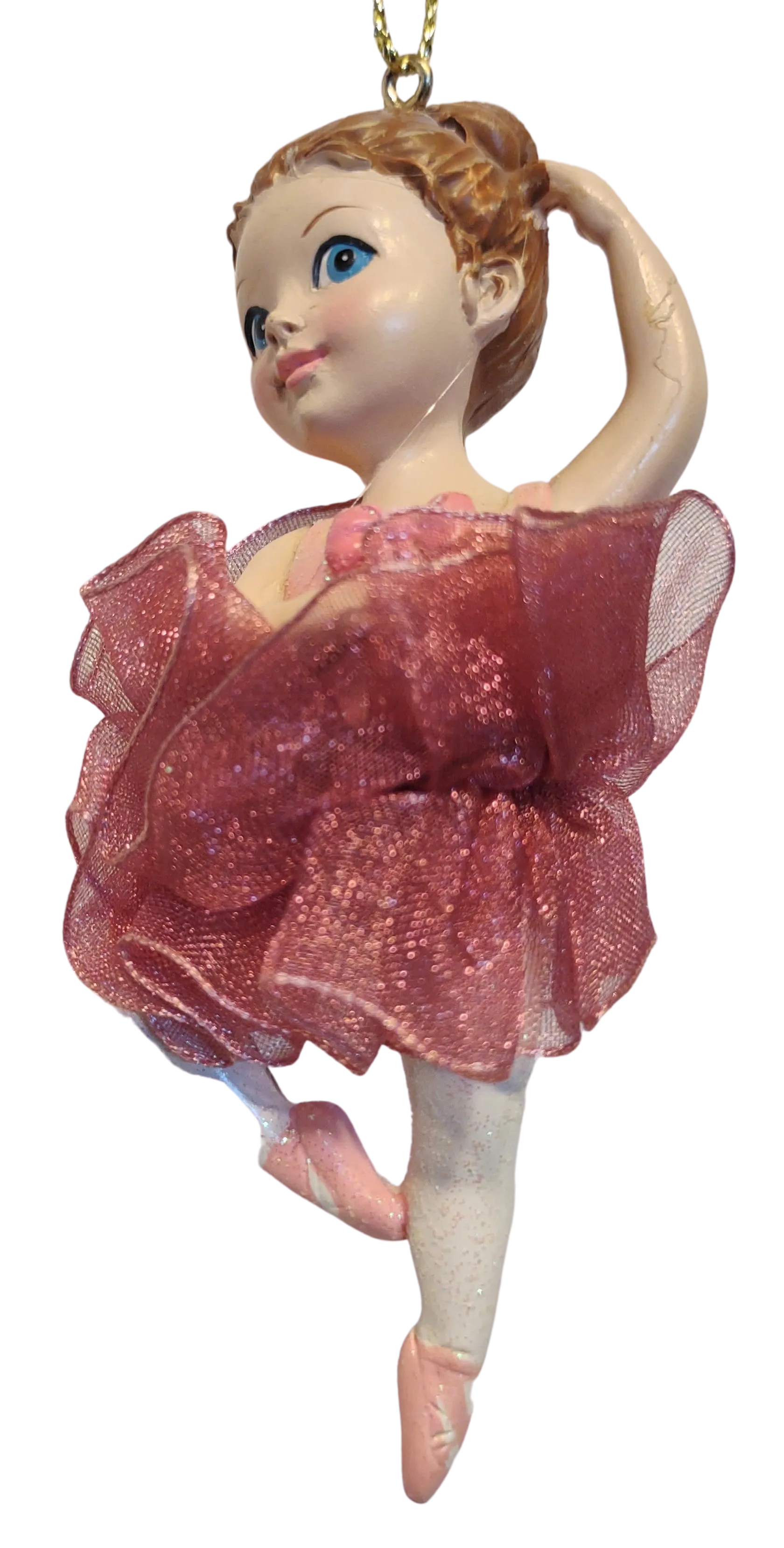 Little Girl Ballerina Ornament with Pink Tutu,  Purple Tutu or White Tutu