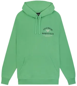 Lyle and Scott Mens Racquet Club Graphic Hoodie Lawn Green