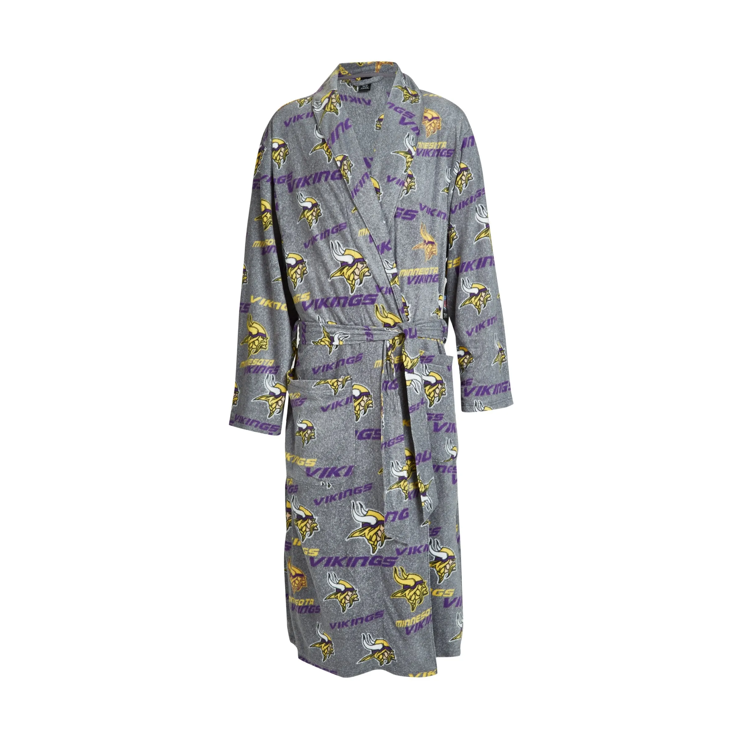 Minnesota Vikings Achieve Microfleece Bathrobe in Gray