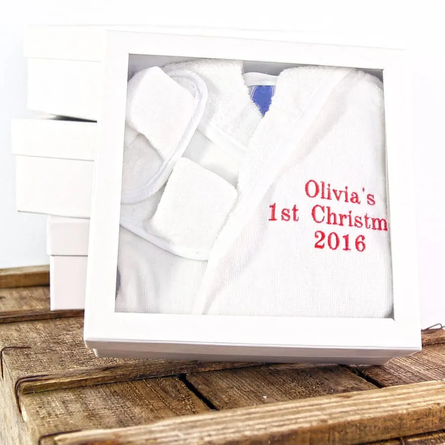 Newborn Baby Dressing Gown And Slipper Set