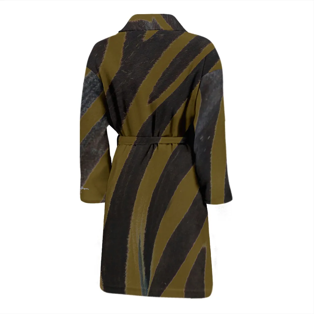 Olive Zebra Bath Robe - Men