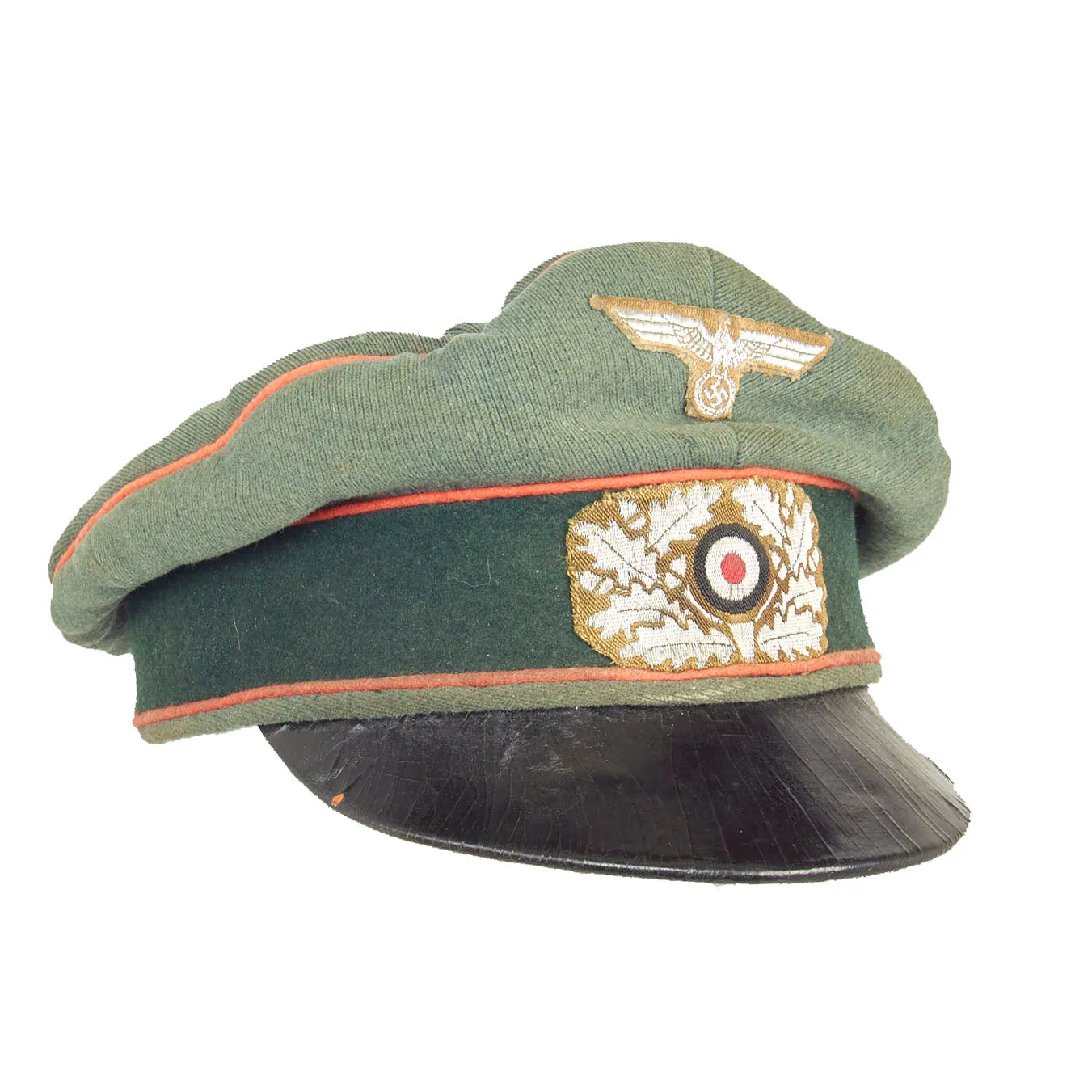 Original German WWII Service Used Heer Artillery EM/NCO Schirmmütze Visor Crush Cap