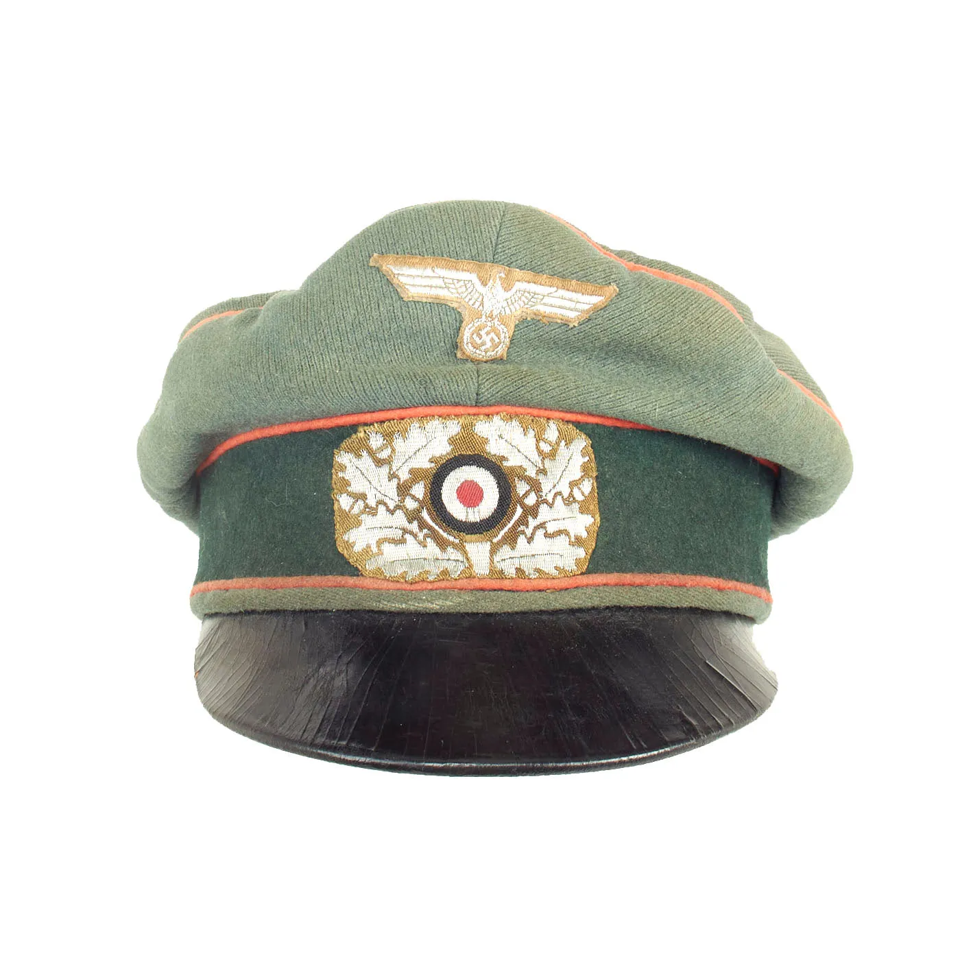 Original German WWII Service Used Heer Artillery EM/NCO Schirmmütze Visor Crush Cap
