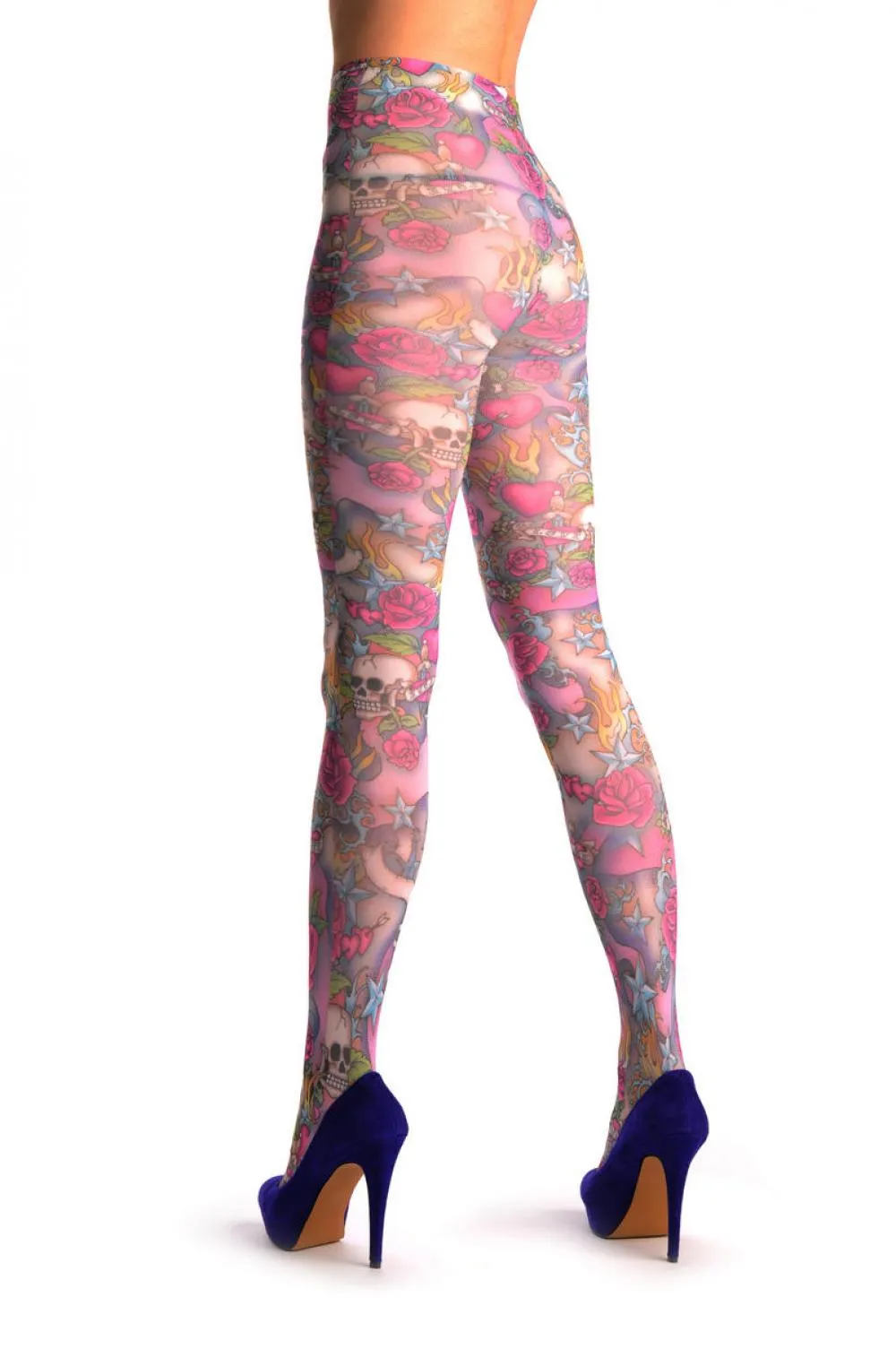 Pink Skulls & Roses & Hearts