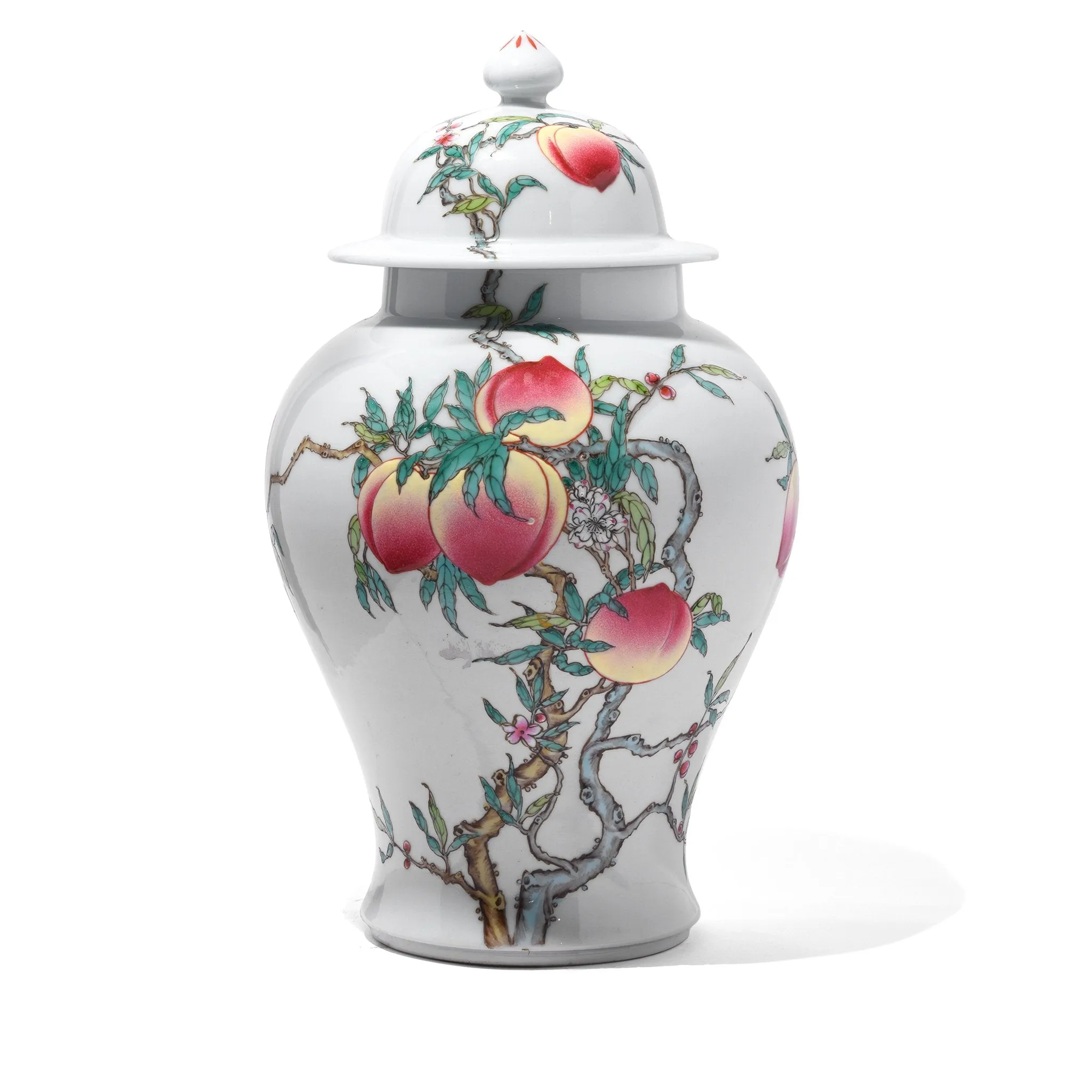 Porcelain Temple Jar - Nine Peach Design