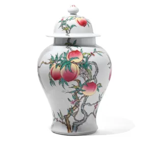 Porcelain Temple Jar - Nine Peach Design