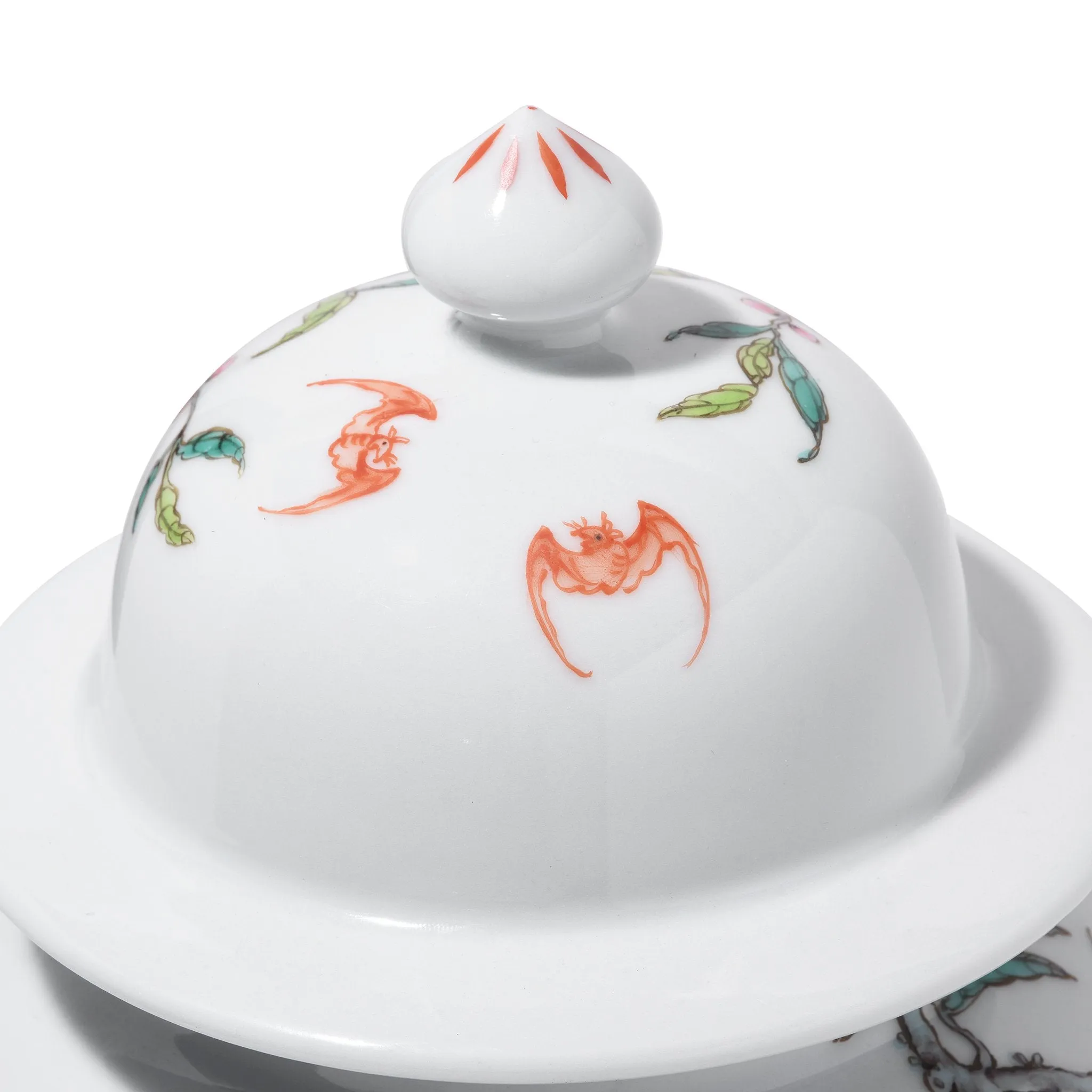 Porcelain Temple Jar - Nine Peach Design