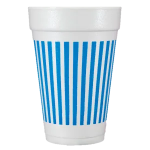 Pre-Printed Styrofoam Cups<br> Stripes (blue)