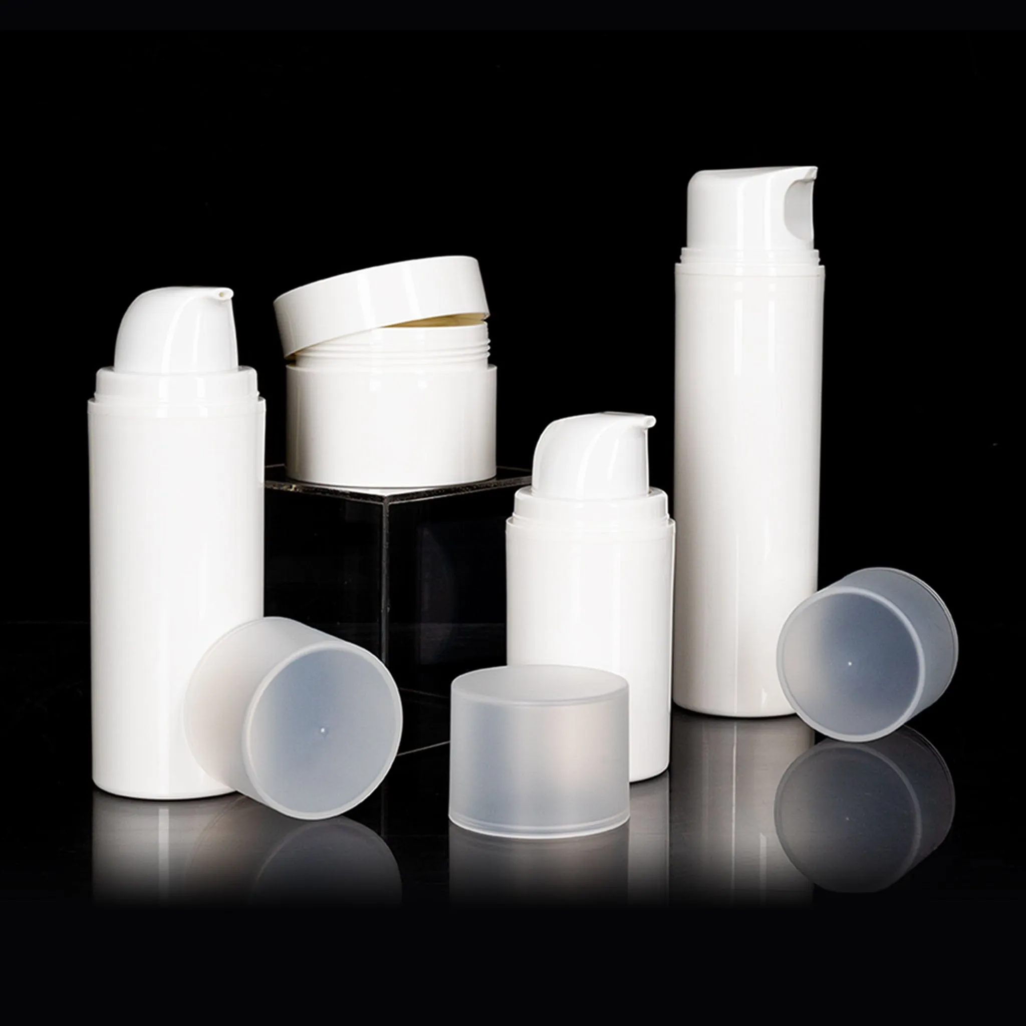 Pure 50 ML PP White Airless Jar with White Cap