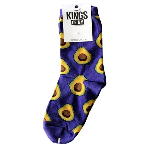 Purple Avocado Mens Cotton Socks