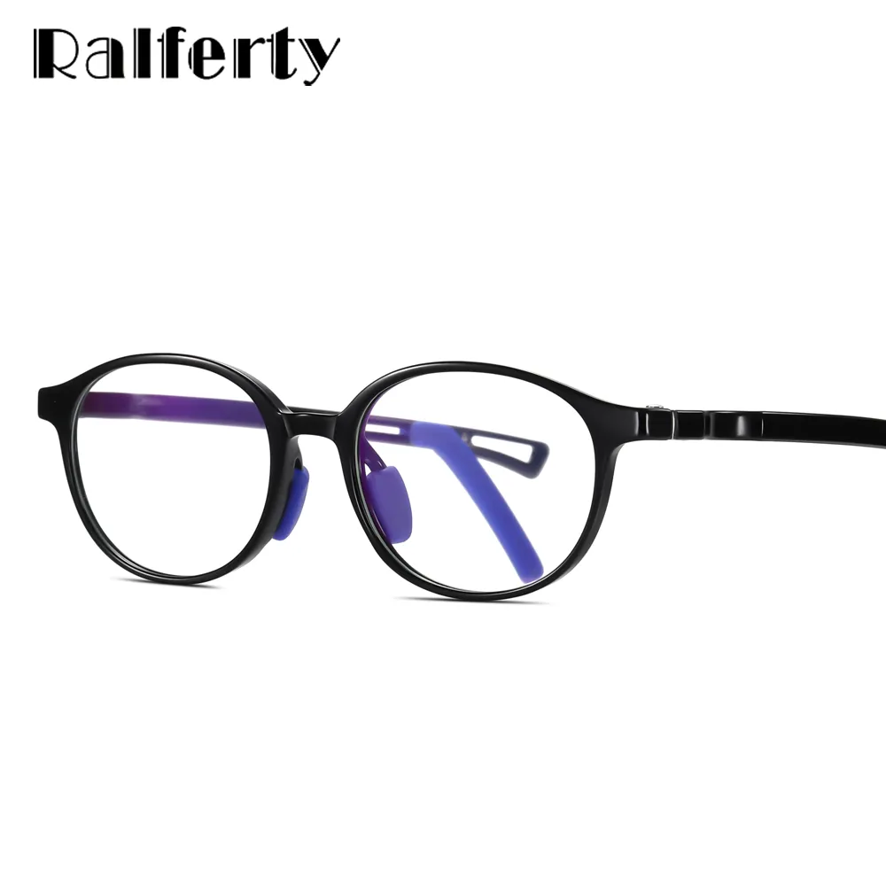 Ralferty Kids' Eyeglasses Anti Blue Light Round Tr90 D5114