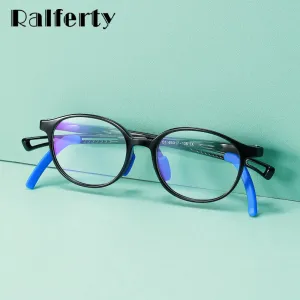 Ralferty Kids' Eyeglasses Anti Blue Light Round Tr90 D5114