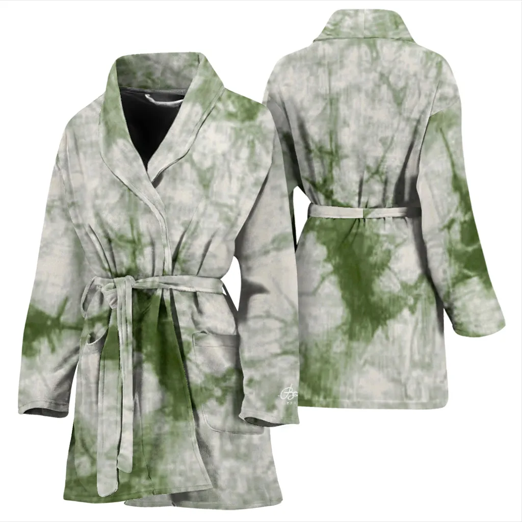 Sage Tie Dye Bath Robe - Women