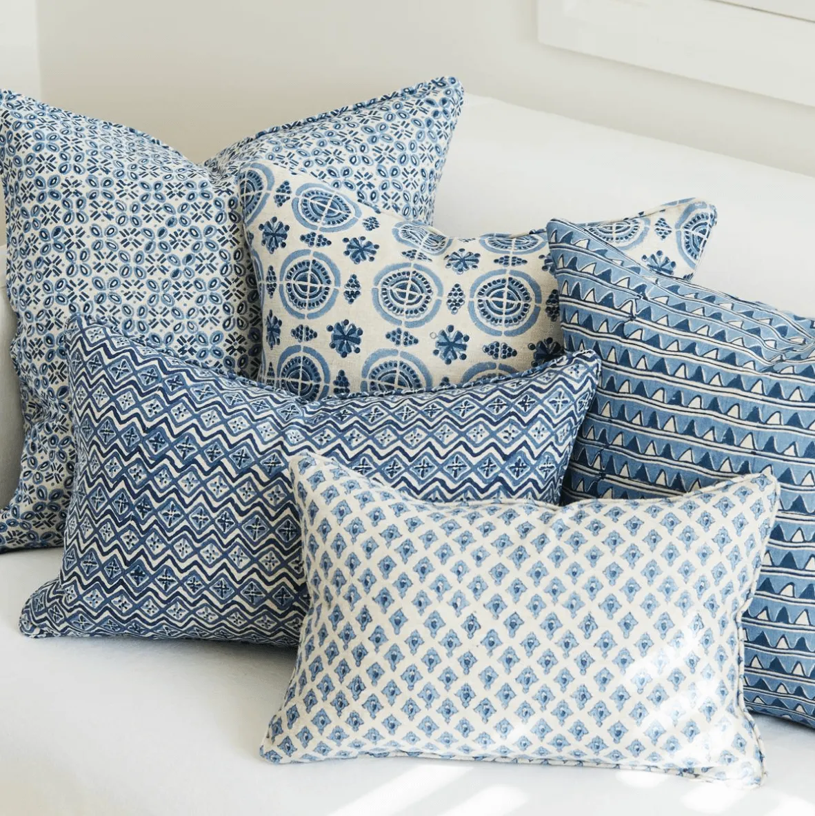 Salamanca Azure Linen Cushion