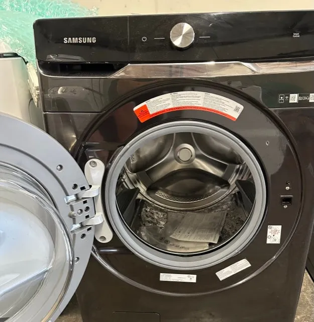 Samsung WF50A8800AV 27 Inch Front Load Smart Washer with 5.0 Cu. Ft. Capacity, AI Powered Smart Dial, OptiWash™, CleanGuard™, Auto Dispense System, 25 Wash Cycles, Steam, Bedding, Super Speed, Child Lock, ADA Compliant, and ENERGY STAR® Certified