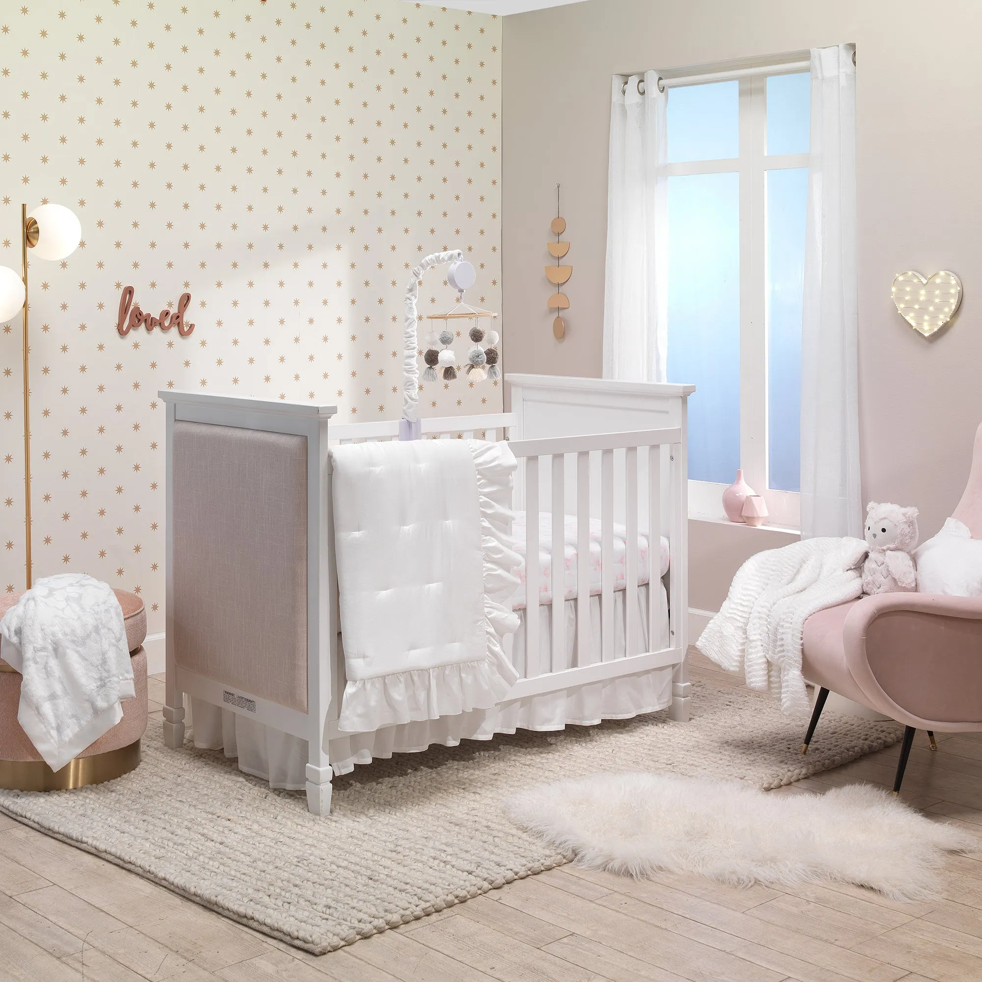Signature Rose Marble Organic Cotton Fitted Crib Sheet