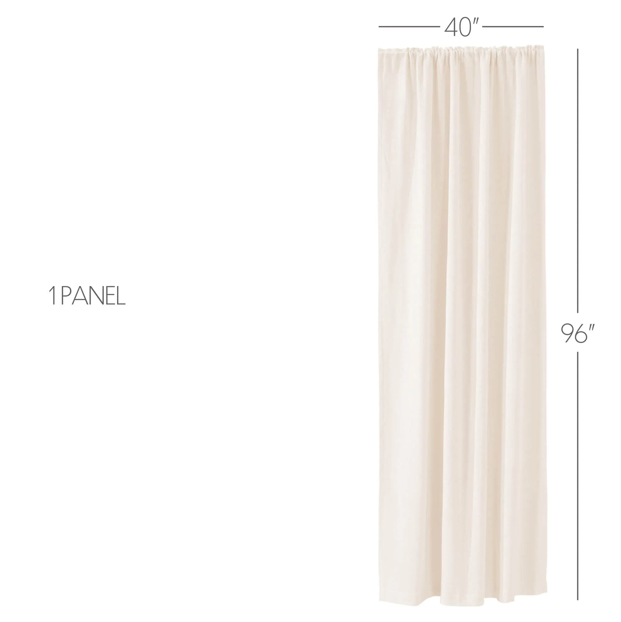 Simple Life Flax Antique White Lined Single Panel Curtain 96"