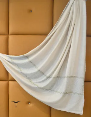 Sozni Pashmina Shawl White 5200