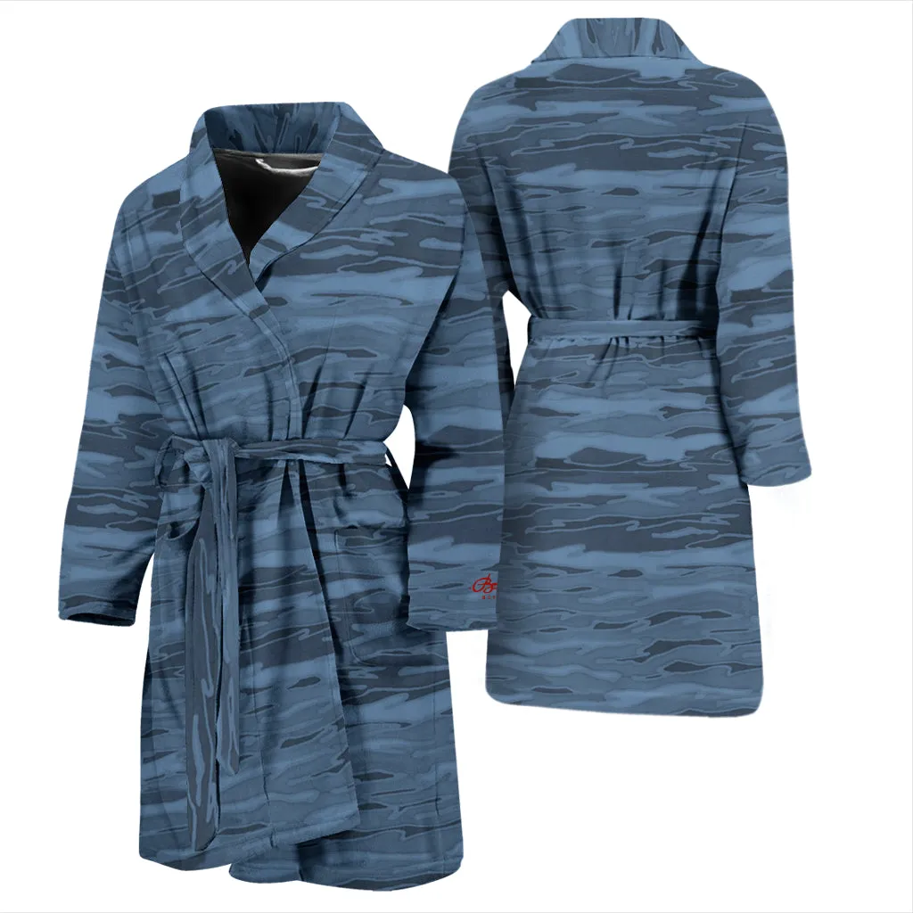 Steel Blue Camouflage Lava Bath Robe - Men