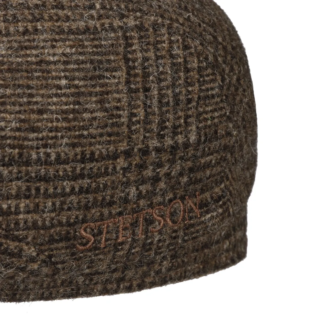 Sustainable Glencheck Driver Flat Cap by Stetson