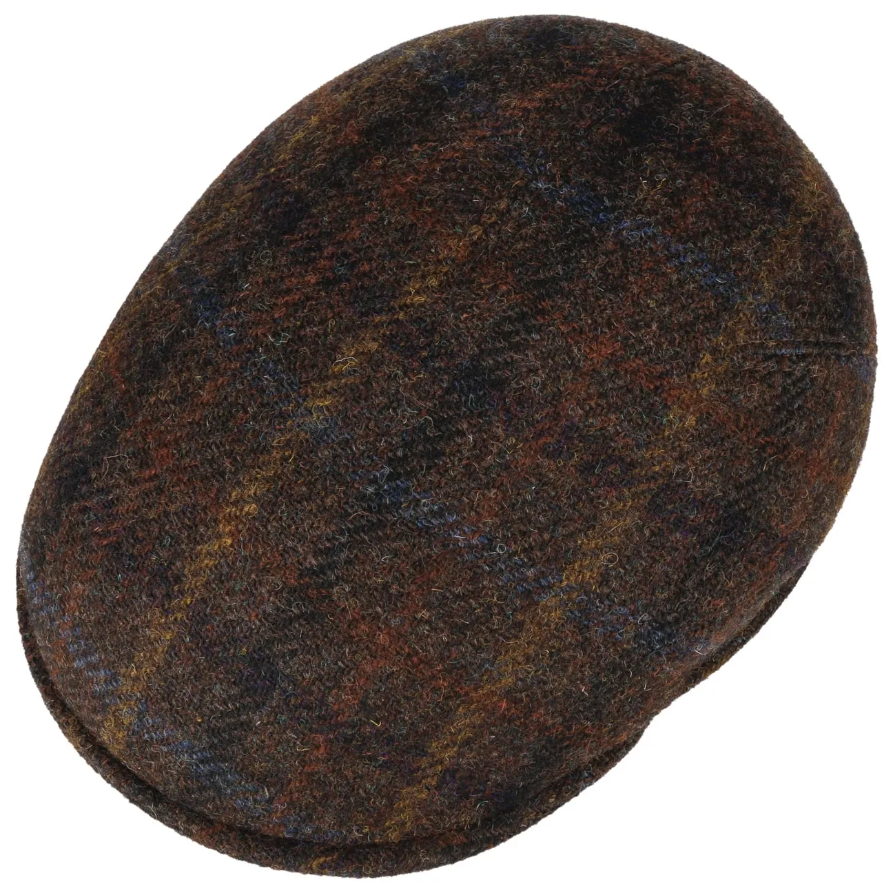 Vialo Wool Check Flat Cap by Lierys Gold
