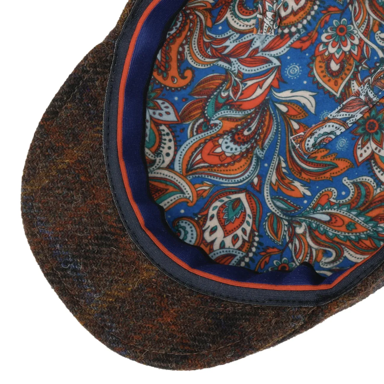 Vialo Wool Check Flat Cap by Lierys Gold